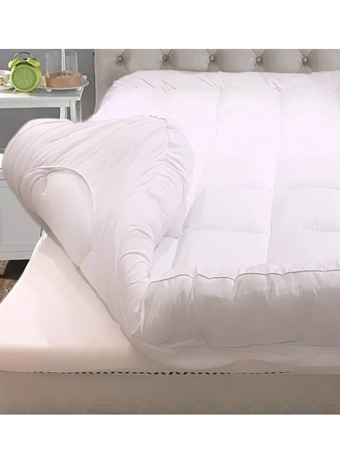 Gerenic Cloud Hotel Mattress Topper Microfiber Filling - White  - Image 2