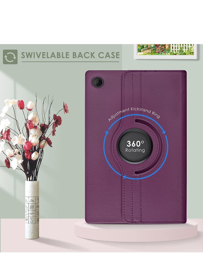 ELTRAZONE Case Compatible with Galaxy Tab A8 10.5" Case (SM-X200/X205/X207), Galaxy Tab A8 Case 10.5 inch,Auto Sleep/Wake 360° Rotating Stand Folio Leather Case for Tab A8 2022 (Purple) - Image 2