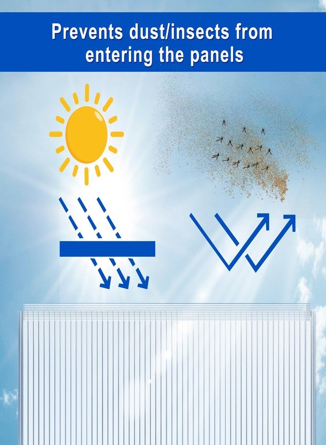 Innconee 30 Pcs Polycarbonate Greenhouse Panels U Connector Profile U Polycarbonate Profile U Channel U End Cap for Twin Wall Greenhouse Panels Prevent Dust, Rain, Fit 6mm or 4mm Panels, 2ft Length - Image 5