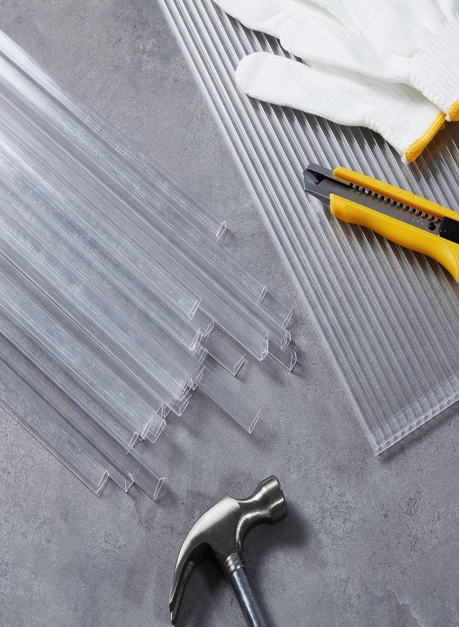 Innconee 30 Pcs Polycarbonate Greenhouse Panels U Connector Profile U Polycarbonate Profile U Channel U End Cap for Twin Wall Greenhouse Panels Prevent Dust, Rain, Fit 6mm or 4mm Panels, 2ft Length - Image 2