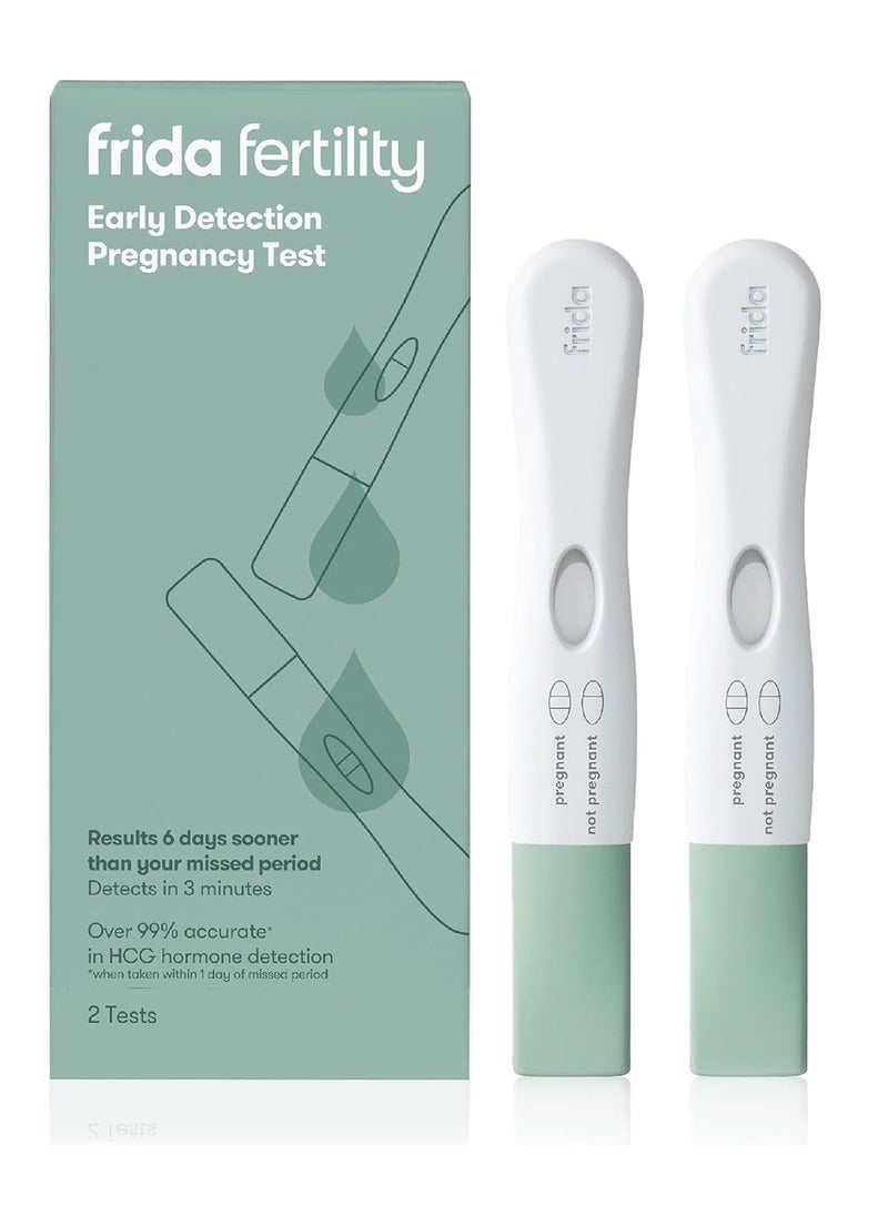 Frida Early Detection Pregnancy Test Over 99.9% Accurate Early Results + Detects In 3 Minutes Simple + Easy To Use 2 Tests White  - Image 1