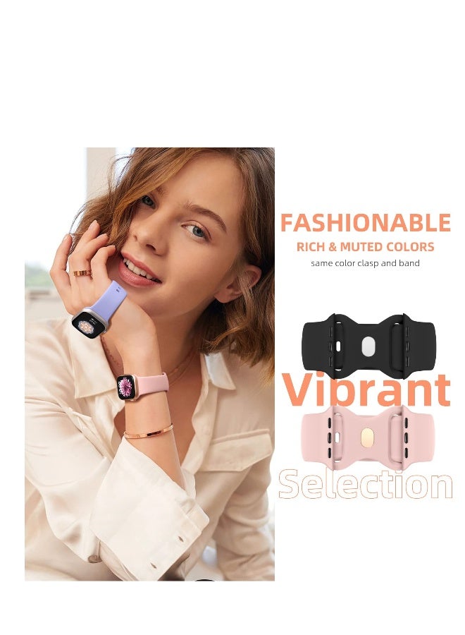 Breathable Silicone Watch Bands Compatible with Apple Watch - Multiple Sizes for Series 8 7 6 5 4 3 2 1 SE,45mm 41mm 40mm 38mm 44mm 42mm 49mm- 6 Pack Variety Set - Image 4