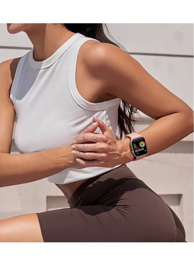 Breathable Silicone Watch Bands Compatible with Apple Watch - Multiple Sizes for Series 8 7 6 5 4 3 2 1 SE,45mm 41mm 40mm 38mm 44mm 42mm 49mm- 6 Pack Variety Set - Image 3