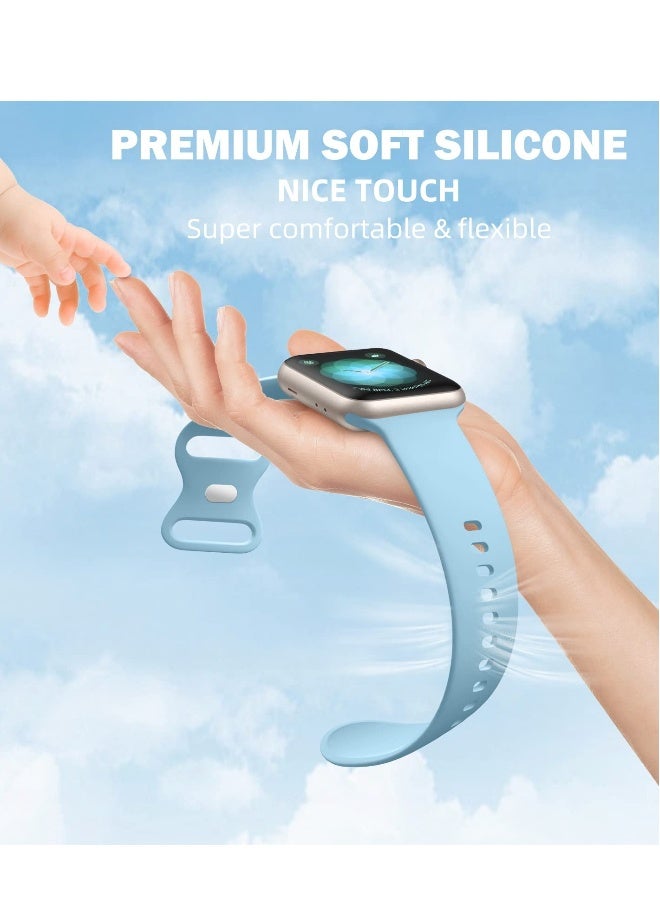 Breathable Silicone Watch Bands Compatible with Apple Watch - Multiple Sizes for Series 8 7 6 5 4 3 2 1 SE,45mm 41mm 40mm 38mm 44mm 42mm 49mm- 6 Pack Variety Set - Image 2
