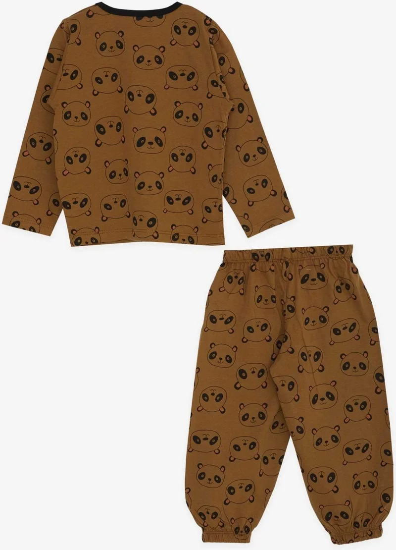 Breeze Baby Boy Pajama Set, Panda Patterned, 9 Months-3 Years, Light Brown