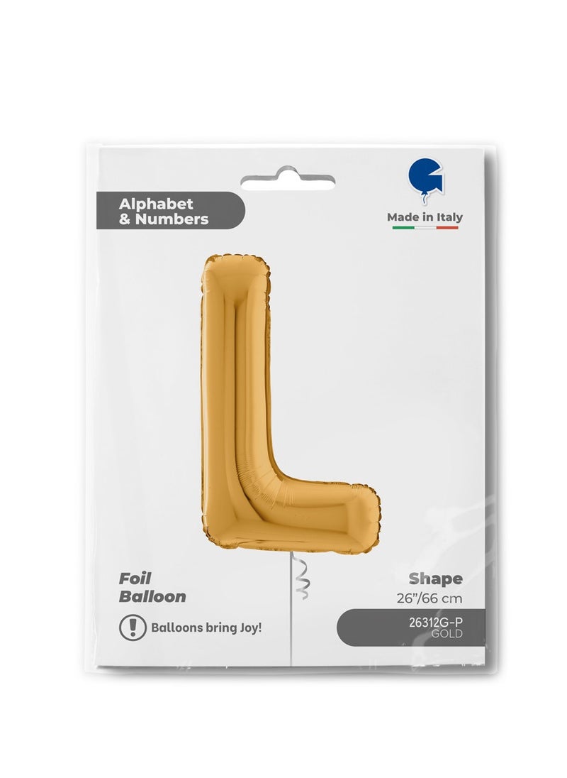 GRABO 26" Foil Balloon Letter L Gold  - Image 2