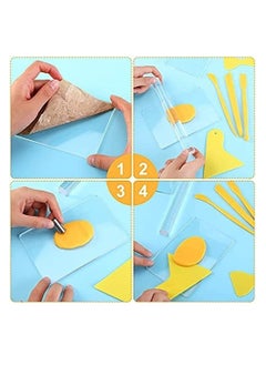 Excefore 15 PCS Polymer Clay DIY Tool Set Includes Acrylic Roller Sheets Plastic Scraper Backing Board Stainless Steel Round Circle Shape Cutter Modeling  - Image 5