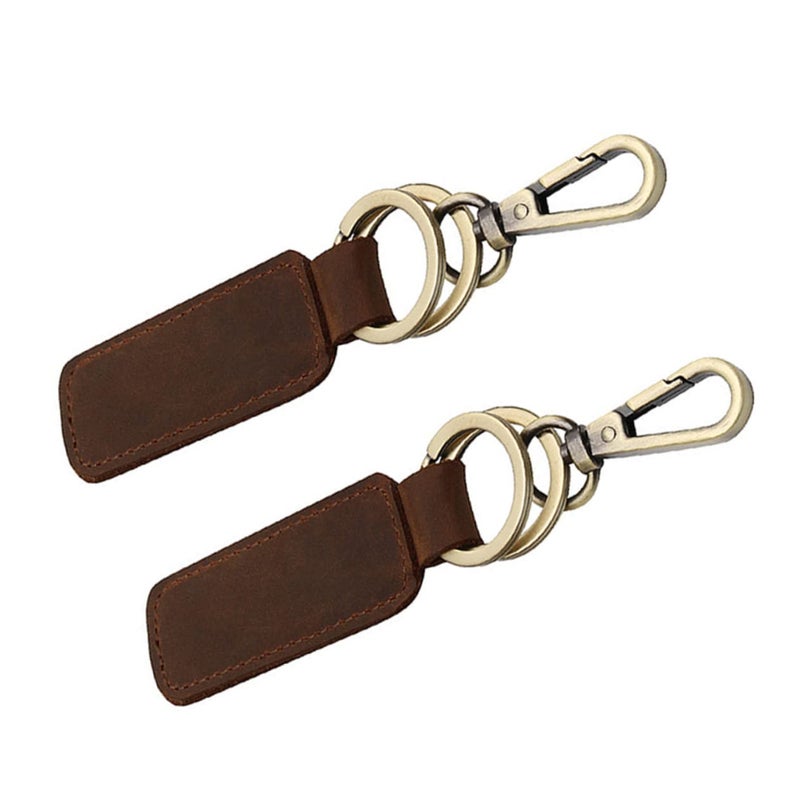 Vintage Style Leather Keychain Charm Pendant For Women Men - Image 4