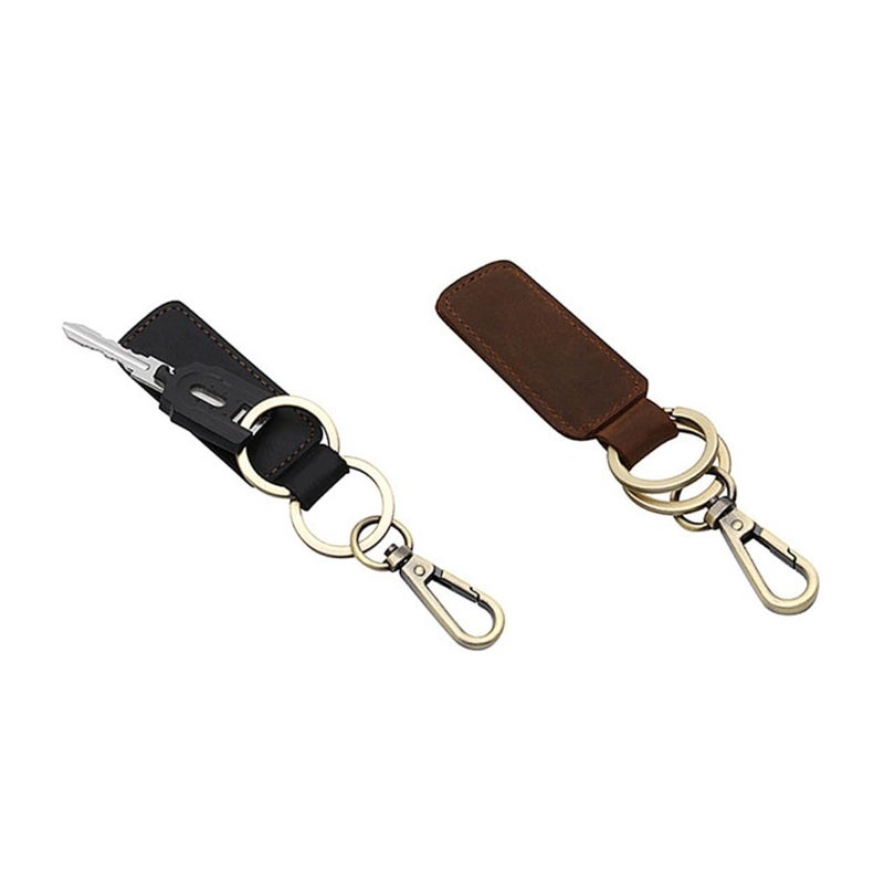Vintage Style Leather Keychain Charm Pendant For Women Men - Image 5