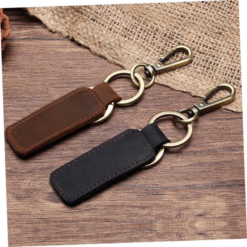 Vintage Style Leather Keychain Charm Pendant For Women Men - Image 3