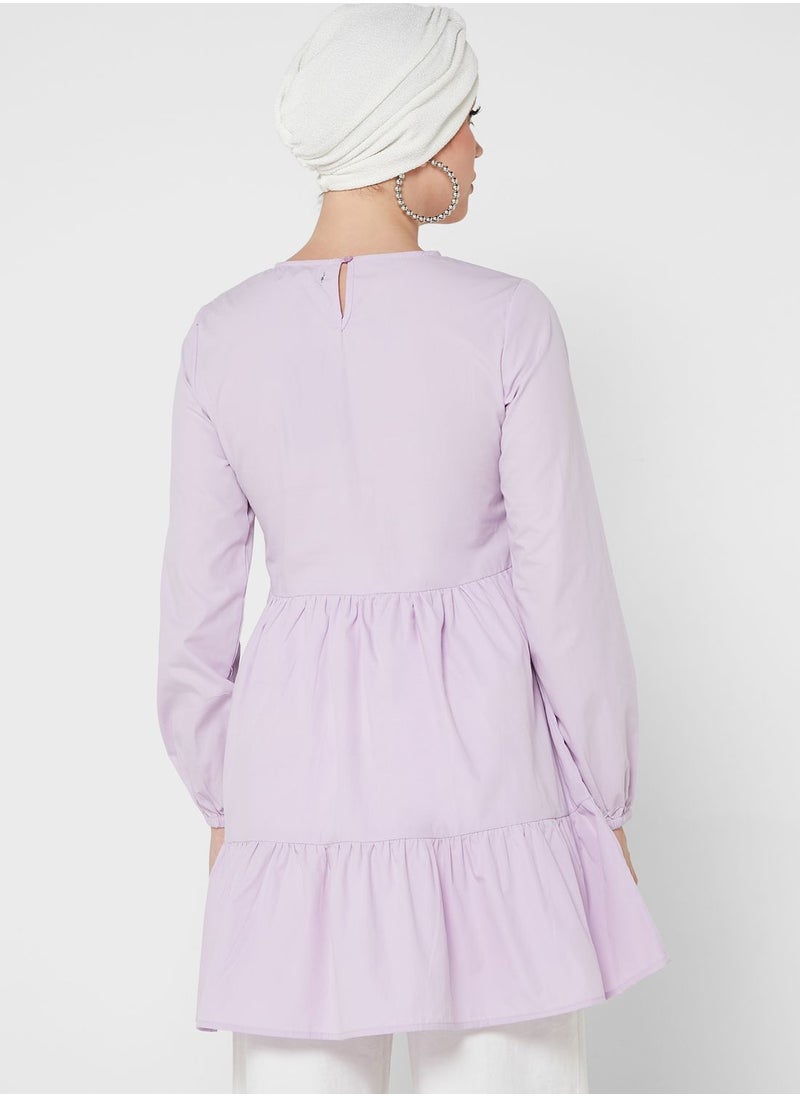 Khizana - Tiered Solid Tunic - Image 1