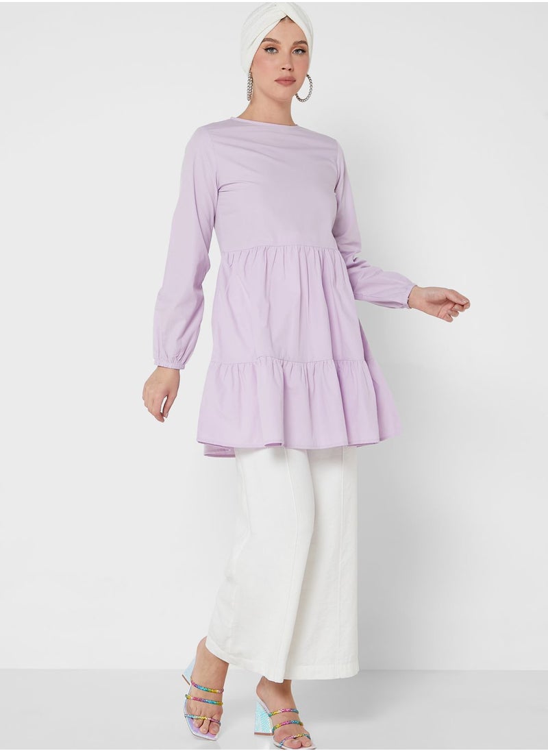 Khizana - Tiered Solid Tunic - Image 1