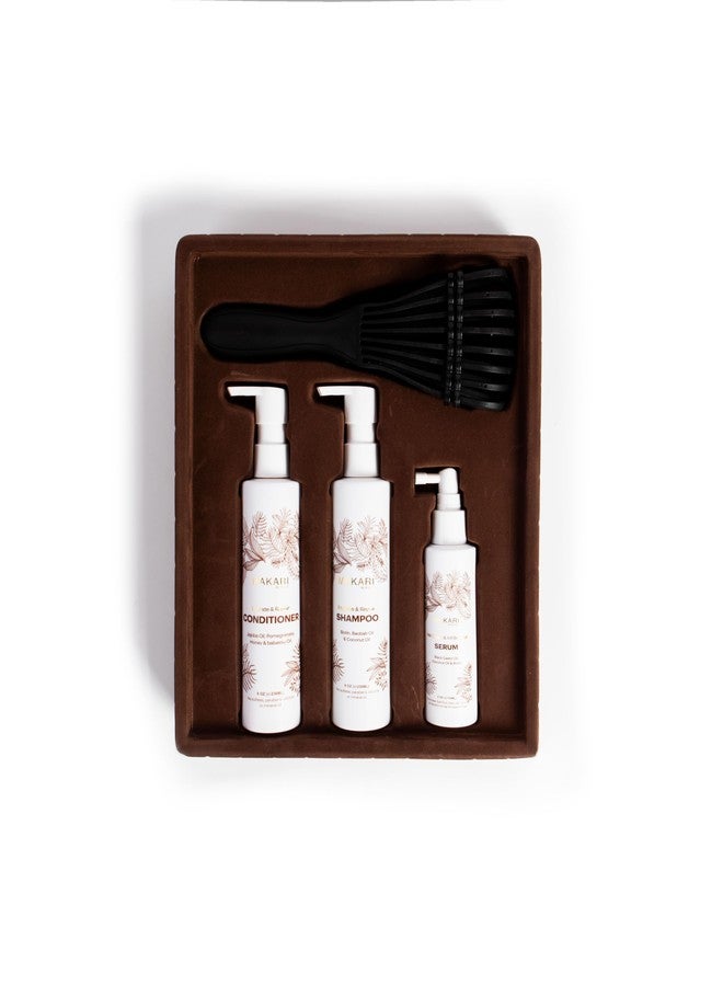Makari Hair Care Set with Shampoo, Conditioner, Serum & Hair Brush | Nourishes Scalp, Strengthens Strands, Fights Dryness & Adds Shine | For All Types - Image 5
