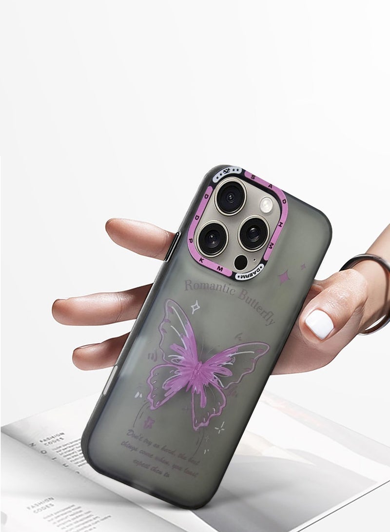 Techie غطاء خلفي رومانسي جمالي على شكل فراشة مع واقي عدسة كاميرا مرتفع لآيفون 16 برو - Image 4