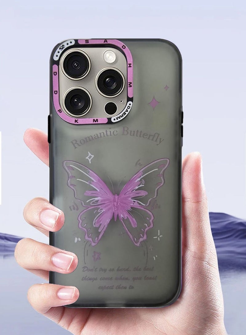 Techie غطاء خلفي رومانسي جمالي على شكل فراشة مع واقي عدسة كاميرا مرتفع لآيفون 16 برو - Image 3