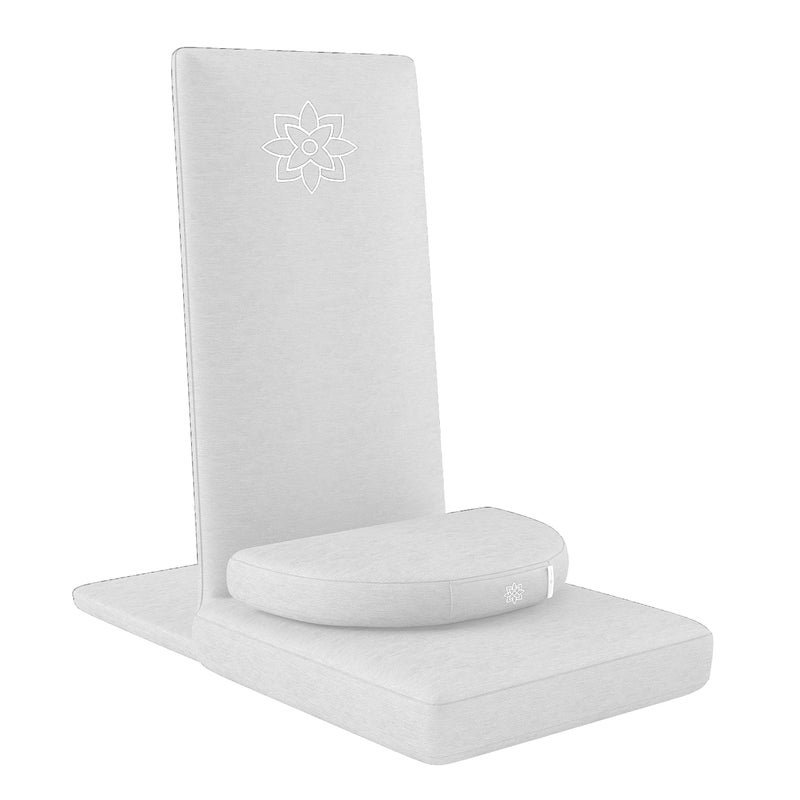 Mindful Modern Mindful Modern Folding Pro Meditation Chair  Adjustable Meditation Seat with Back Support and Half Moon Buckwheat Meditation Cushion  Comfortable Mindfulness Living Room Floor Chair
