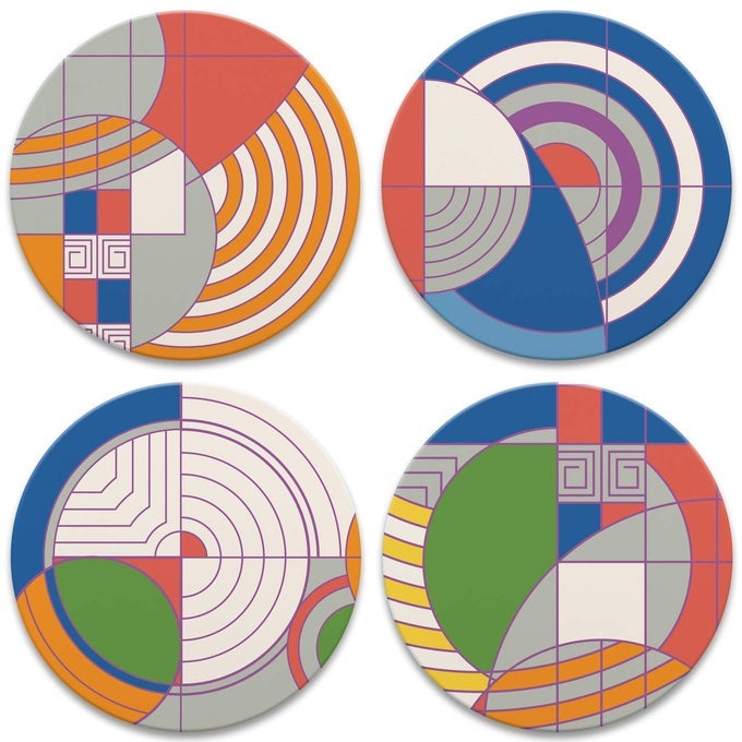 Frank Lloyd Wright Hoffman Rug Designs Set of 4 Coasters One Size Multicolor