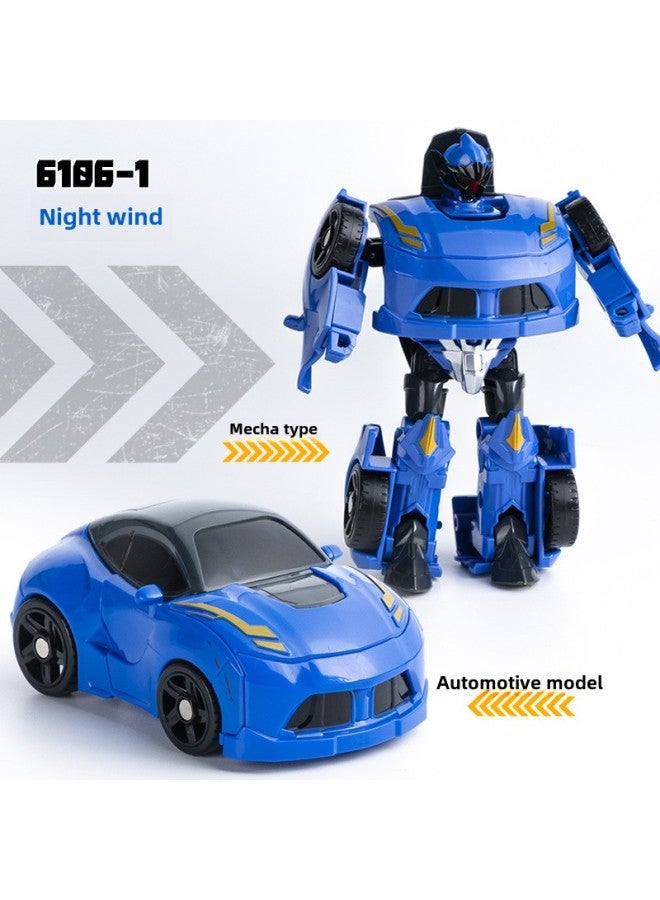 Haolong Warlord Deformation Robot Diamond Model Hand-made Mecha Jurassic Dinosaur Children Boy Toy Wholesale-Color:【6106-1 Luxury Car God Of War】 Night Wind Blue - Image 1