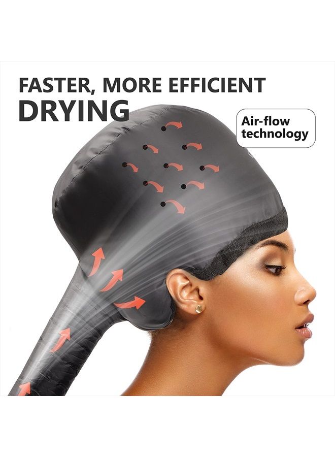 Granteva Hair Dryer Bonnet w/A Headband Integrated That Reduces Heat Around Ears & Neck - Hair Dryer Hooded Diffuser Cap for Curly, Speeds Up Drying Time, Safety Deep Conditioning At Home - Portable, Large - Image 3