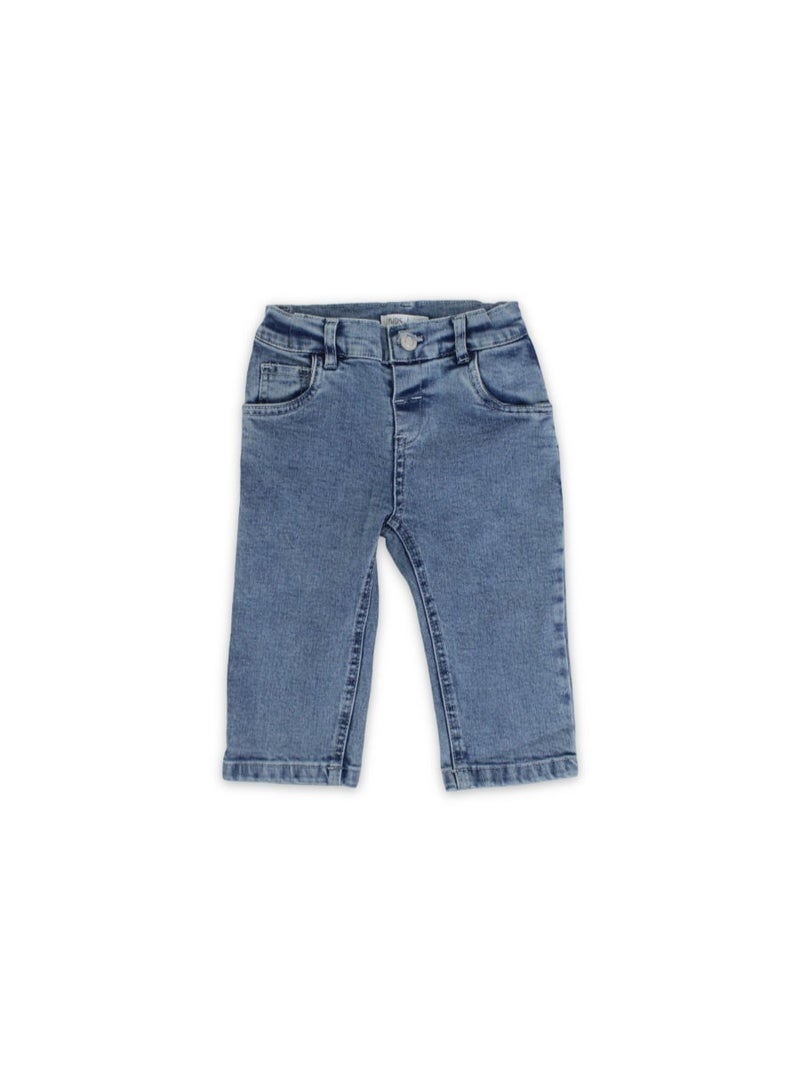 Ourkids Unisex Baby Cotton Denim Pants – Light Blue - Image 1