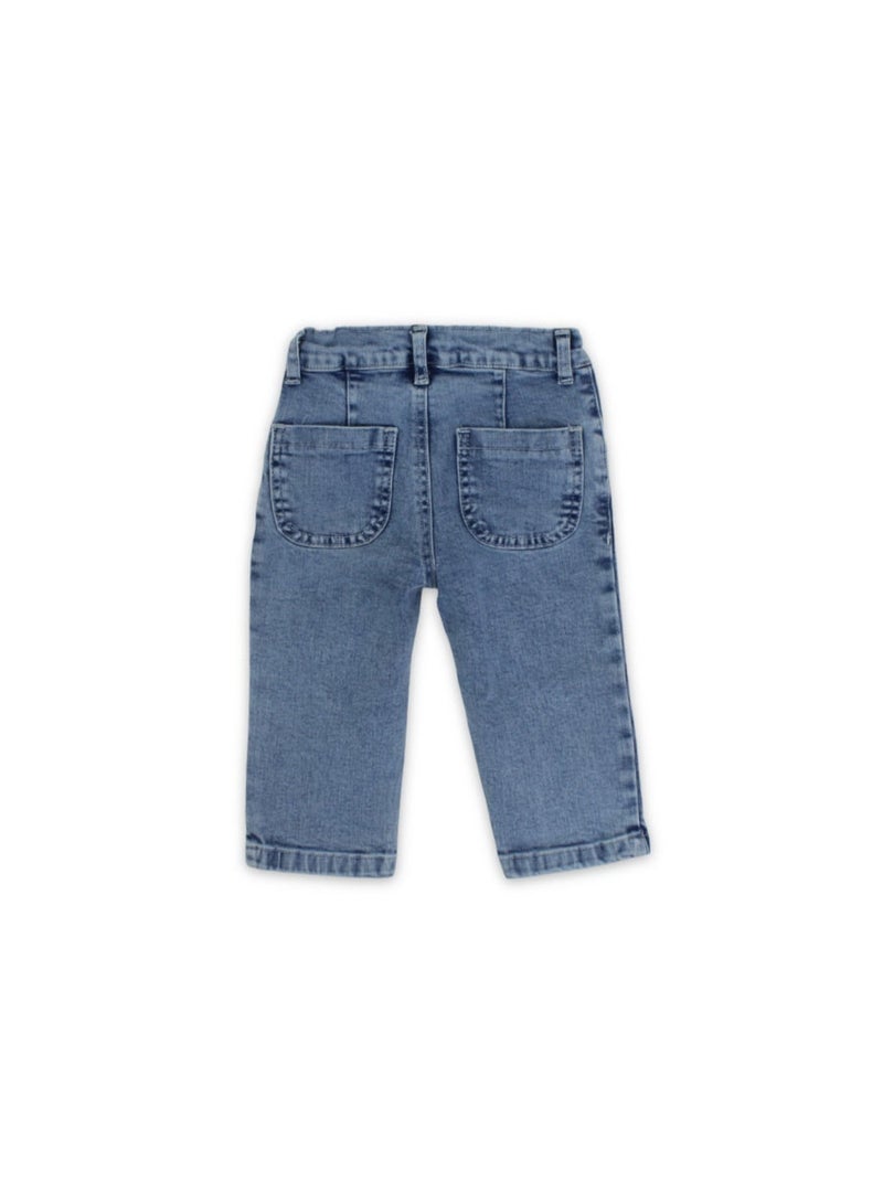 Ourkids Unisex Baby Cotton Denim Pants – Light Blue - Image 2