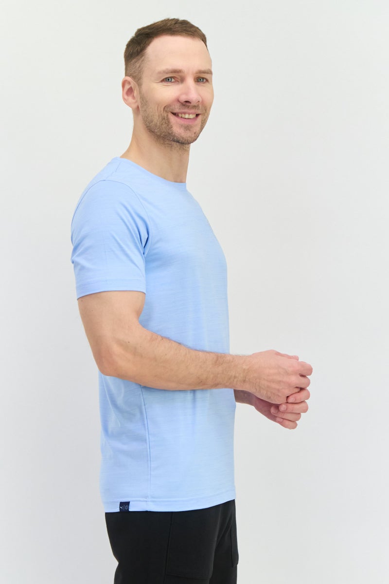 PUMA Men Sportswear Fit Short Sleeves Golf T-Shirt, Pale Blue - Image 3