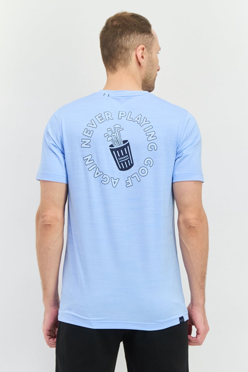 PUMA Men Sportswear Fit Short Sleeves Golf T-Shirt, Pale Blue - Image 2