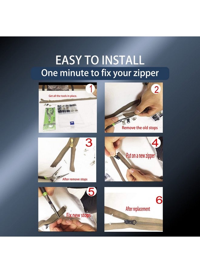 YAFIYGI 12PCS YAFIYGI Zipper Replacement Repair Include Zipper Pull Fix Zipper Repair Kit for Repairing Coats,Jackets, Backpack，Metal Plastic and Nylon Coil Zippers. - Image 5