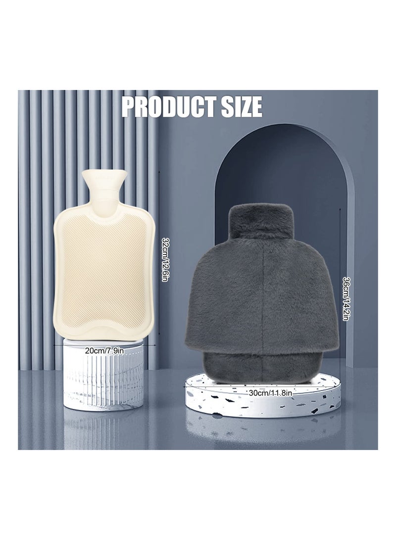 SYOSI Foot Warmer Hot Water Bottle for Feet, Foot Warmer Bottle with Removable Washable Cover Snug Feet Warmer 2L Large Bottle with Thickened Plush Cover for Women Men The Elderly Comfortable Night Sleep - Image 5