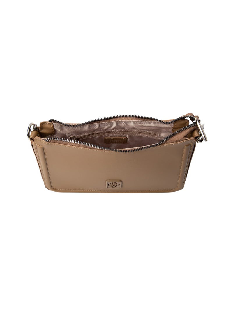Bata Textured Sling Bag Beige - Image 4