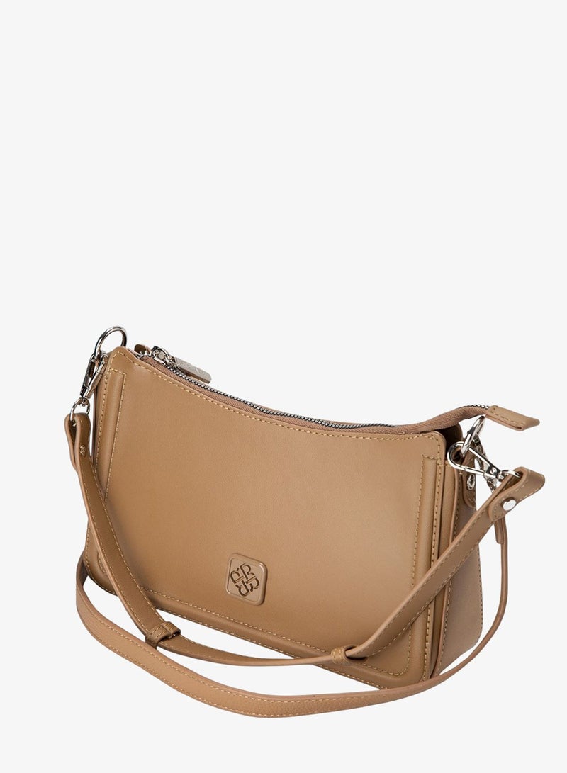 Bata Textured Sling Bag Beige - Image 3