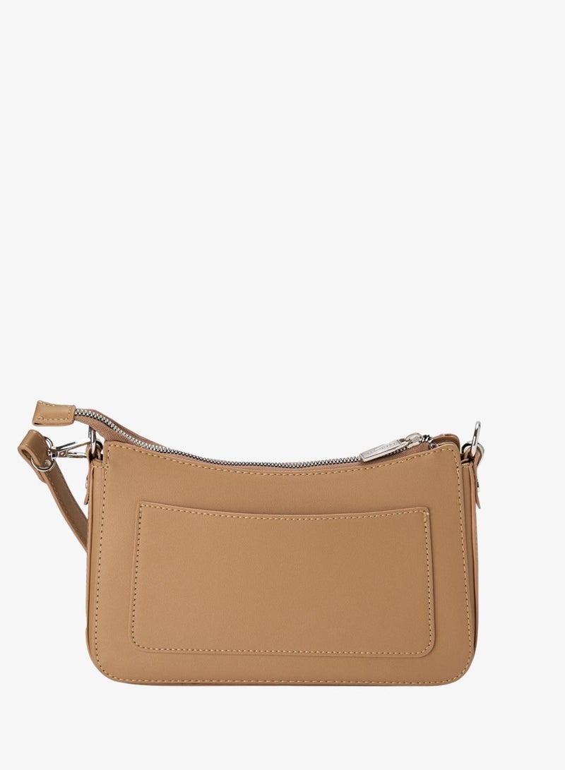 Bata Textured Sling Bag Beige - Image 2