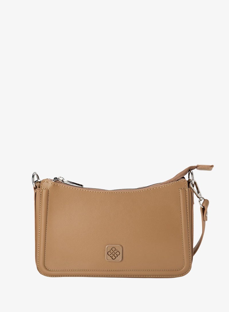 Bata Textured Sling Bag Beige - Image 1