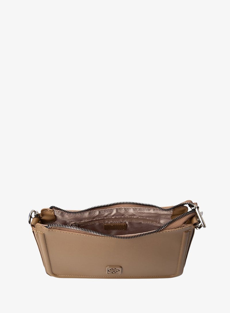 Bata Textured Sling Bag Beige - Image 4