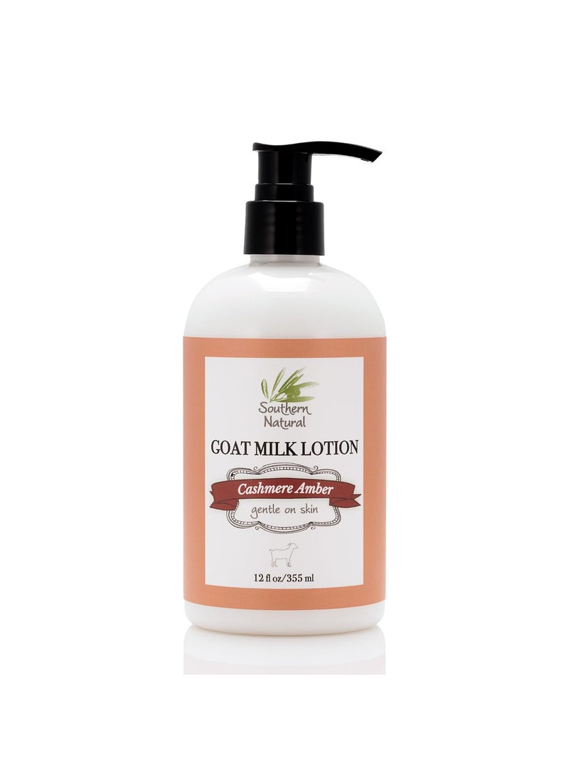 southern natural Southern Natural Goat Milk Lotion – Nourishing Face, Body & Hand Moisturizer for Dry & Sensitive Skin - Hydrating Cream, Gentle Skincare for Soft & Smooth Feel - Cashmere Amber Scent - 12oz 