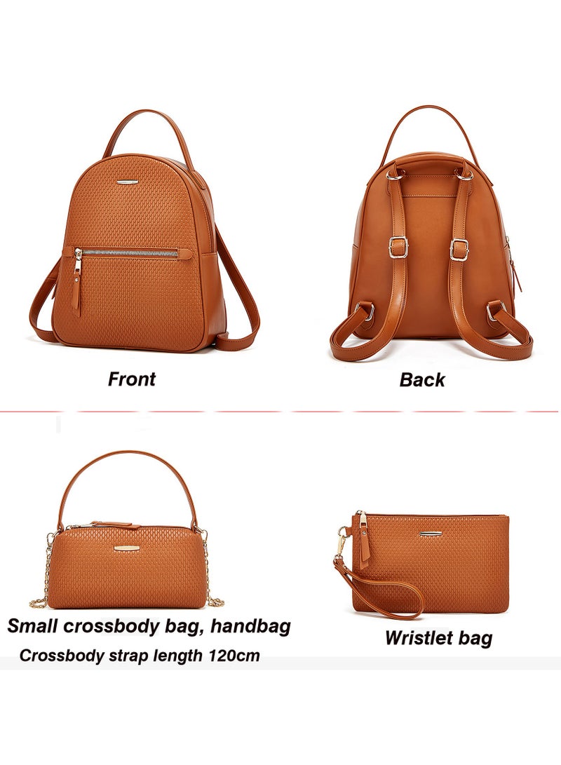 Women Fashion Backpack Handbags Wallet Tote Bag Shoulder Bag Satchel Purse Top Handle Set - Image 2