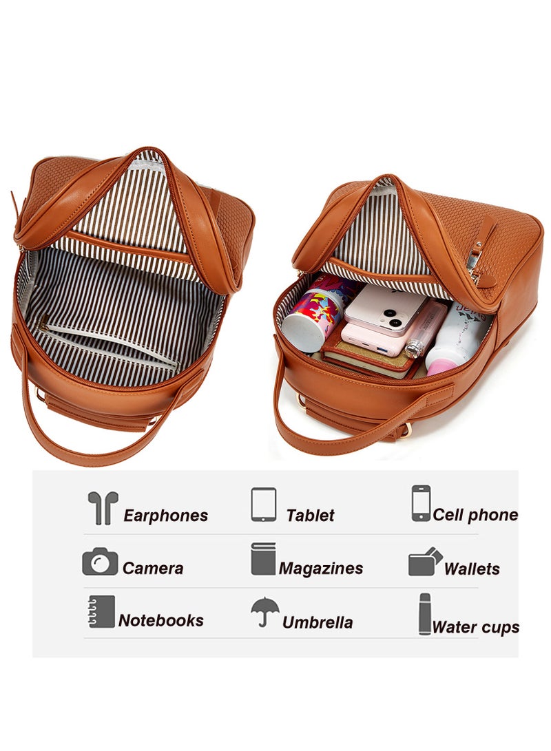 Women Fashion Backpack Handbags Wallet Tote Bag Shoulder Bag Satchel Purse Top Handle Set - Image 3
