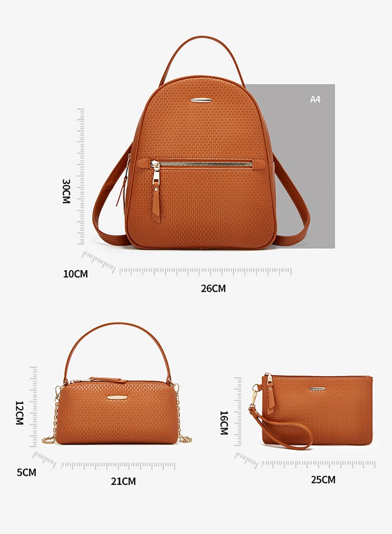 Women Fashion Backpack Handbags Wallet Tote Bag Shoulder Bag Satchel Purse Top Handle Set - Image 5