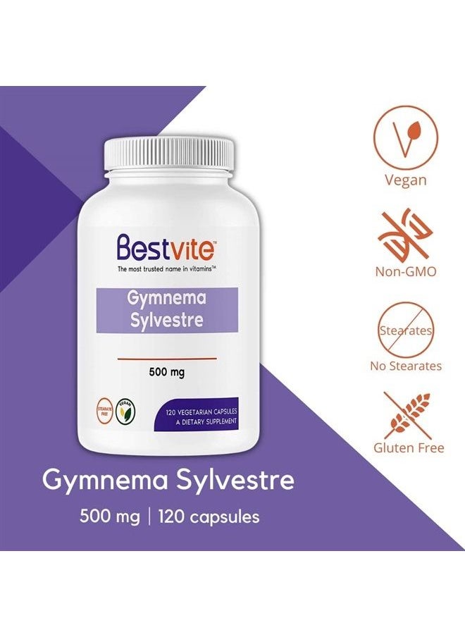 BESTVITE Gymnema Sylvestre 500mg (120 Vegetarian Capsules) - Standardized to 75% Gymnemic Acid - No Stearates - No Fillers - No Flow Agents- Vegan - Non GMO - Gluten Free  - Image 3