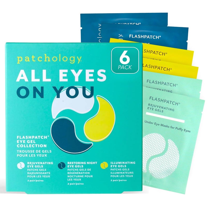 Patchology All Eyes On You Under Eye Mask  Retinol Collagen  Green Tea Infused  Eye Gels for Dark Circles Puffiness  Wrinkles Eye Patches for Night Beauty Travel Reduce Puffy Eyes 6 Pairs