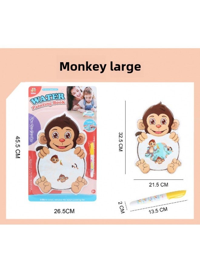 Children's EVA Color Changing Cloth Book Baby Summer Water Play Toy Color Educational Early Education Color Changing Bath Book-Color:Monkey-Large  - Image 1