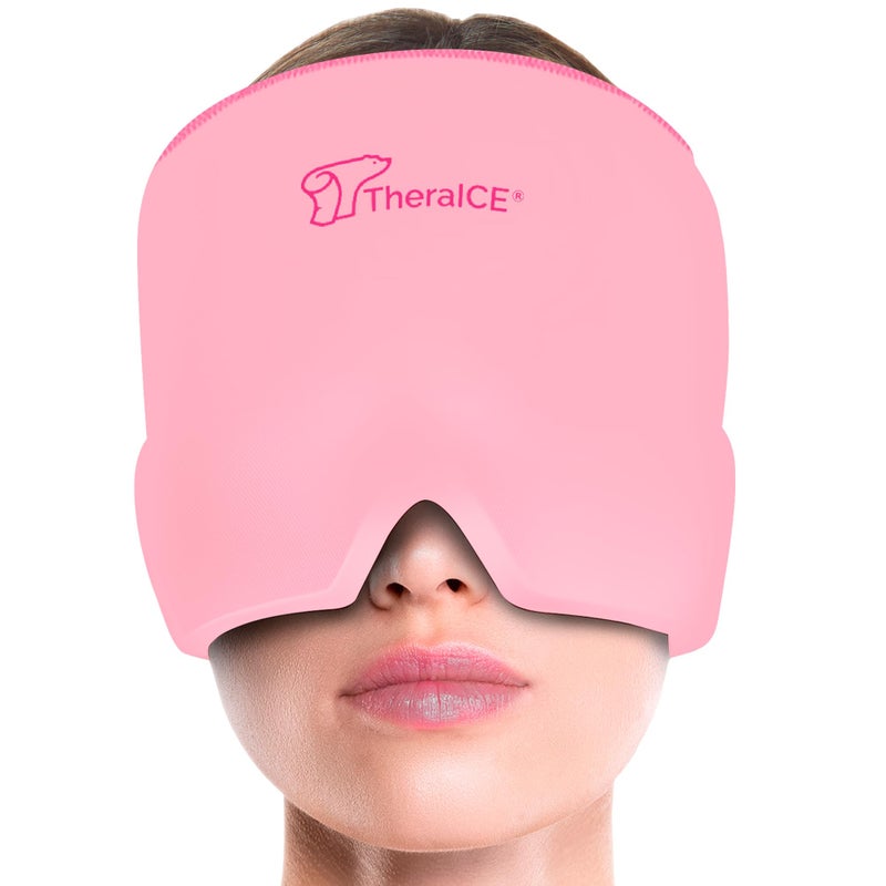 TheraICE قبعة تخفيف الصداع ثيرا آيس، قناع ثلجي للصداع النصفي، قبعة جل تبريد للنساء، لفافة باردة للوجه لتخفيف التوتر. هدية رائعة لعيد الميلاد للأم، الأخت، الجدة، الصديقة، والمعلمة. - Image 1
