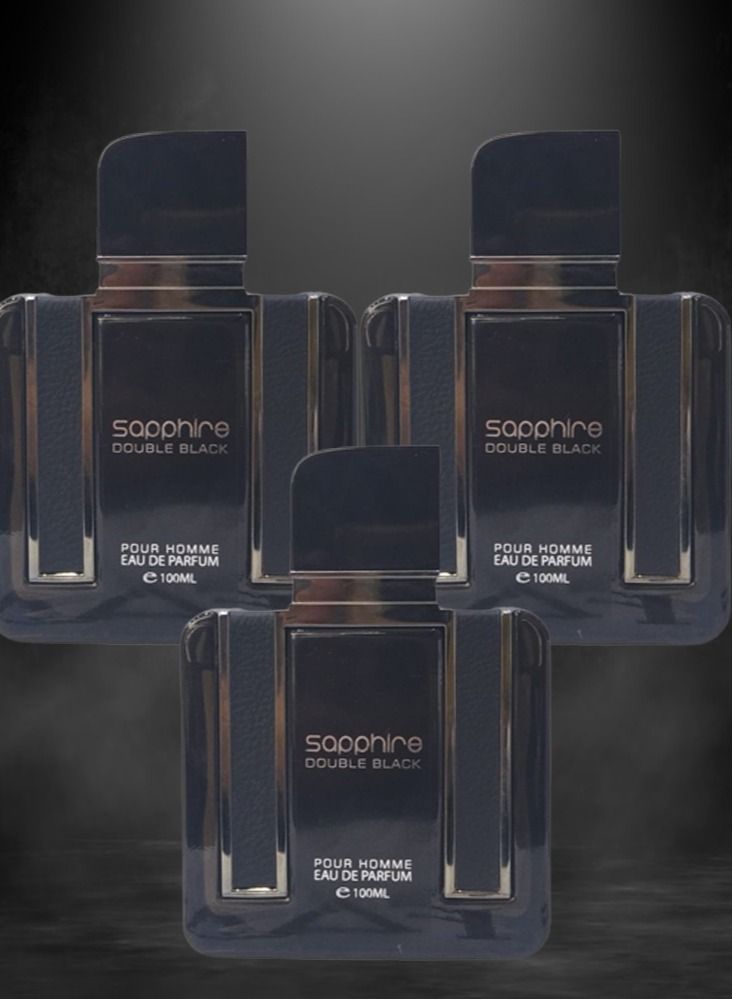 Sapphire 3 Pieces Sapphire Perfume Double Black For Men 100ml EDP - Image 1