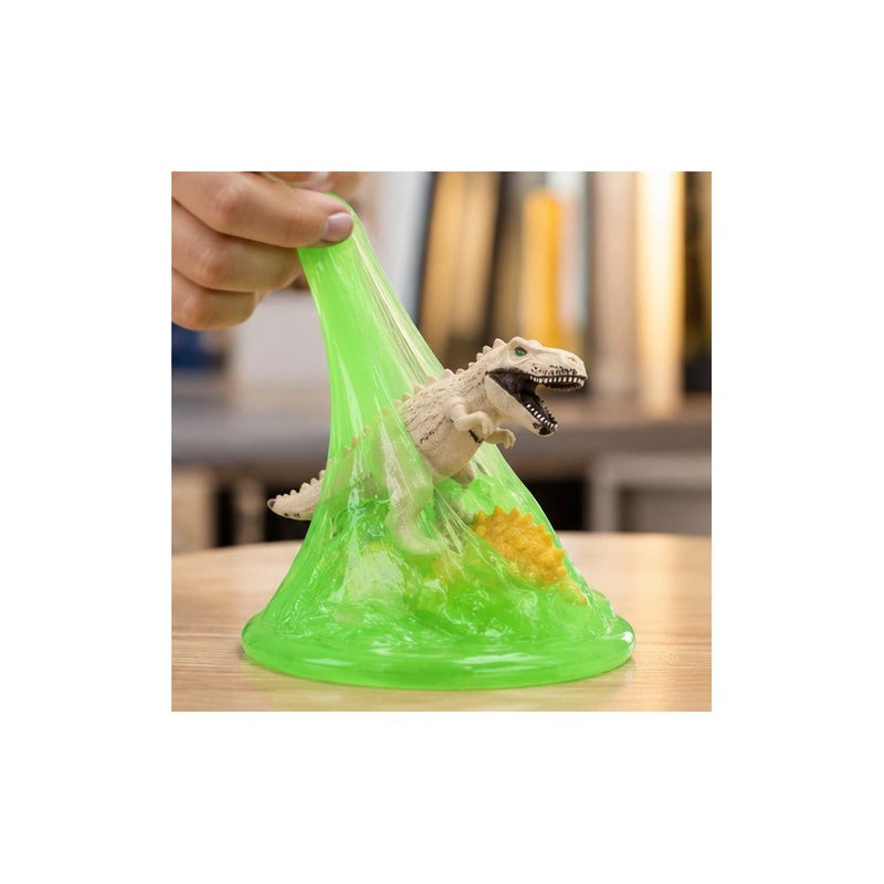 Dinosaur World Slime Toy Set with T-Rex Figure, Green - Image 4