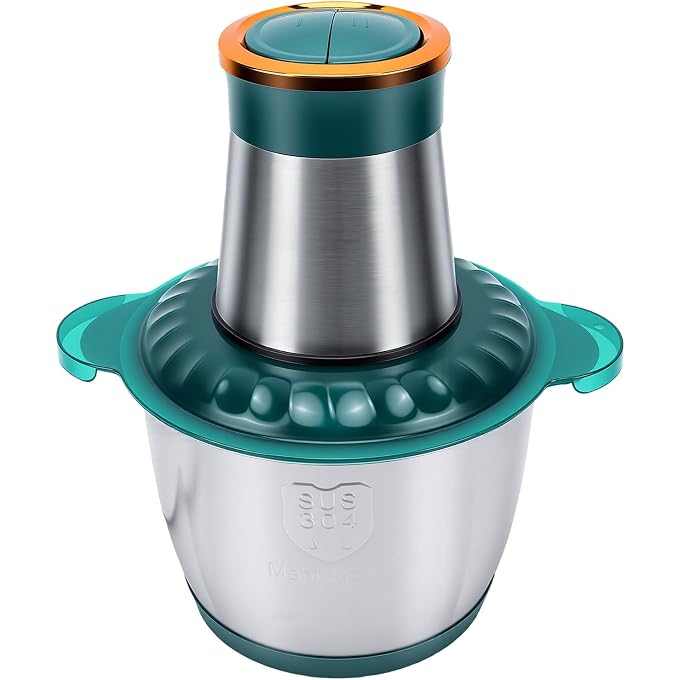 Jiawu Electric Food Processor with Powerful 300W Motor for Meat Vegetables and Fruits in 3L Stainless Steel Bowl (US Plug 110V) - Image 3