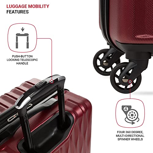 SwissGear 8018 Expandable Luggage, Hard Shell Medium Luggage with Spinner Wheels - Image 2