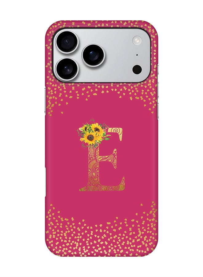 Stylizedd For iPhone 17 Pro Max,Case, [Compatible with MagSafe] Magnetic cover Slim fit Protection Matte, - Custom Floral Monogram - E ( Deep Pink )