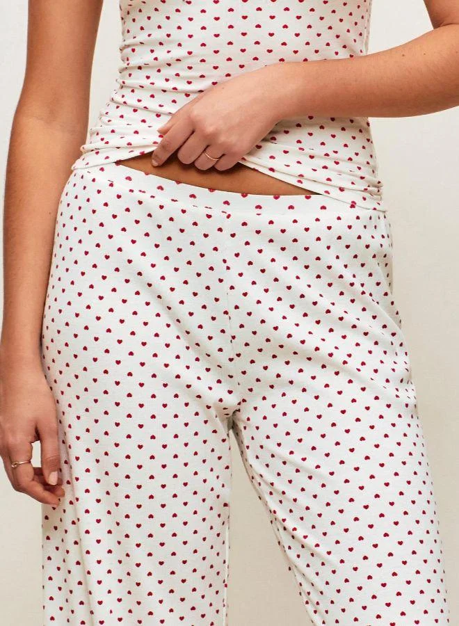 UNDIZ Jersey pants with heart patterns