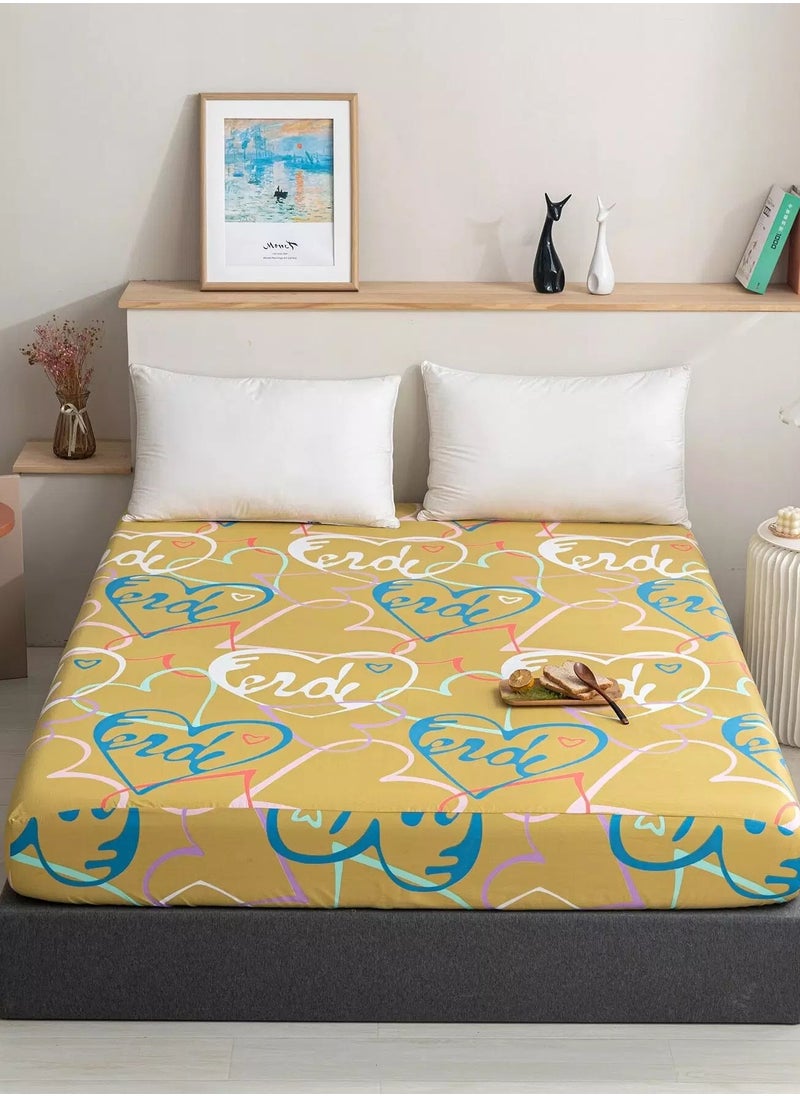 Generic Heart Print Fitted Sheet  - Image 1