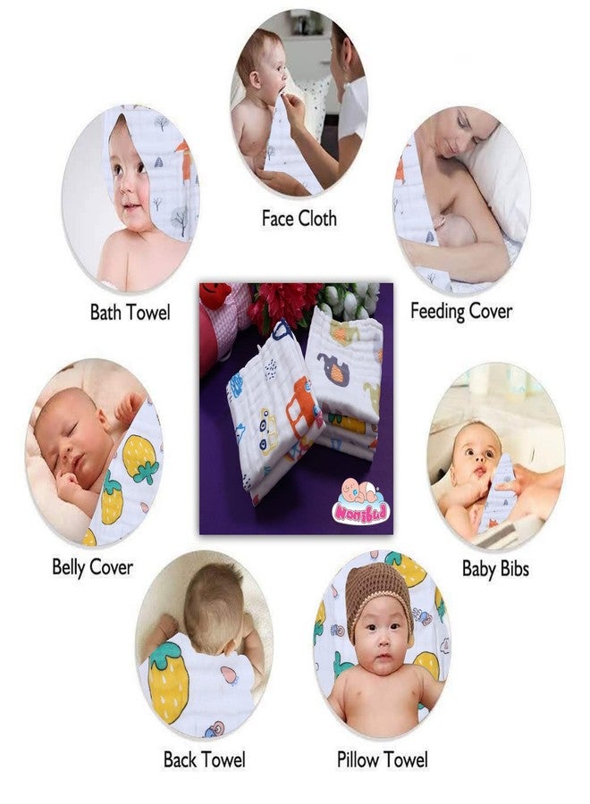 Nonibud New Born Baby Soft Muslin Cotton White Napkins # Cotton Face Towels # Extra Soft Hankies Reusable Napkins for Infants Toddlers (Pack of 5) White - Image 5